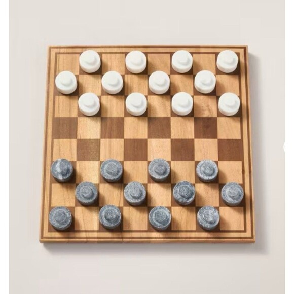 Wood & Marble Checkers Board Game Hearth & Hand with...